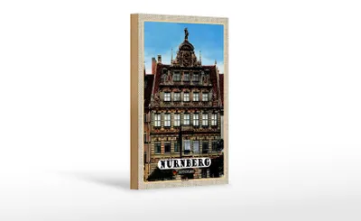 Produktbild von Holzschild Städte Nürnberg Pellerhaus Architektur 12x18 cm Dekoration