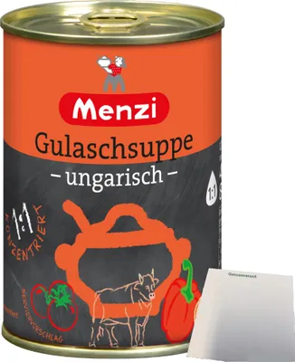 Produktbild von Menzi ungarische Gulaschsuppe Konzentrat 1zu1 (400ml Dose) + usy Block