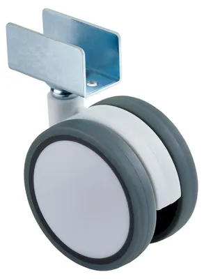Produktbild von SOTECH Möbelrolle Hamm Ø 60 mm weiß/grau – ohne Bremse, U-Profil