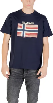 Produktbild von Napapijri Herren TShirt Blau Druck Kurzarm : Größe - XXL Größe: XXL
