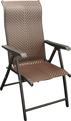 DEGAMO Gartensessel Klappsessel Hochlehner ANTIBES, Metall schwarz, Bespannung Polyrattan braun, klappbar, 7-fach verstellbar