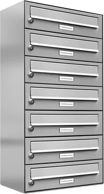 Produktbild von 7er Edelstahl Briefkasten Anlage 7 Fach Wandbriefkasten Postkasten