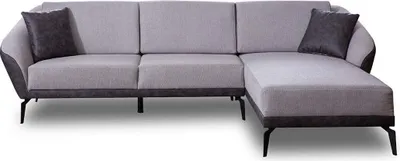 Produktbild von Graues L-Form Wohnzimmer Stoffsofa Designer Ecksofa Textil Möbel JVmoebel