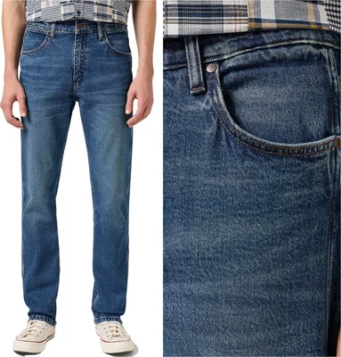 Obrázek produktu pro WRANGLER, pánské džíny, rovný střih, FRONTIER, W33 L34, modré, džíny, baggy jeans, buggy