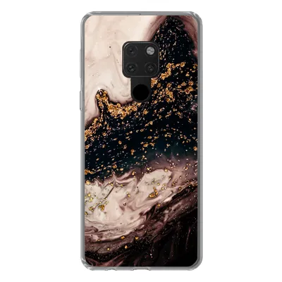 Produktbild von MuchoWow® Handyhülle Schutzhülle Hülle für Huawei P40 Lite Naturstein - Gold - Schwarz Silikon Softcase Handy Hülle - Handy