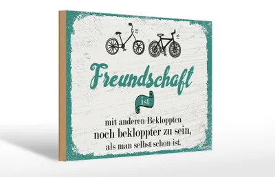 Produktbild von Holzschild Spruch Freundschaft noch bekloppter sein 30x20cm