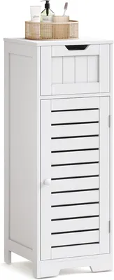 Imagen del producto de Armario de almacenamiento para baño con puerta con cajón y estante, de 32 x 30 x 87 cm