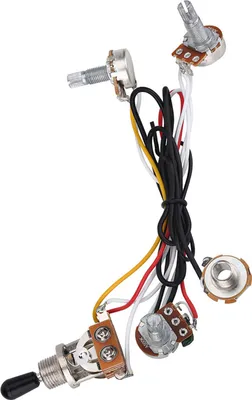 Produktbild von 2 Volume 1 Tone 1 Jack 500K Potis 3 Way Switch Wiring Harness für Electirc Guitar Bass