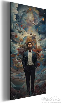 Produktbild von Wallario Premium Leinwandbild Gedankenuniversum in Größe 80 x 200 cm