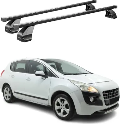 Produktbild von Menabo Dachträger Grundtäger für Peugeot 3008 2009-2016 75kg Stahl Schwarz 2 tlg