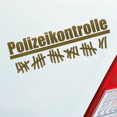 Produktbild von Auto Aufkleber Polizeikontrolle Radar  Strichliste 15x5 cm Gold Sticker Heckscheibenaufkleber