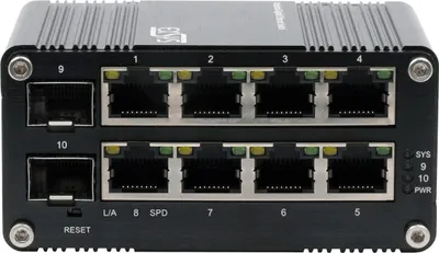 Image de Exsys Switch 10Port Industrial Ethernet 8x10/100/1000T 2-P.100/1000Fx SFP - Switch - 10-Port