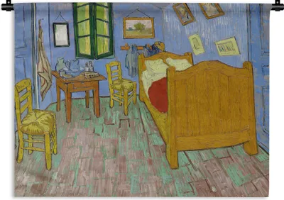 Produktbild von MuchoWow® Wandteppich Wandbehang Schlafzimmer in Arles - Vincent van Gogh 60x45 cm Tapisserie Dekoration Wandtuch - Das Schlafzimmer