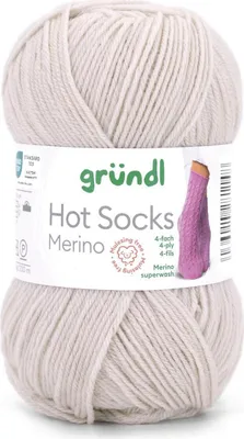 Produktbild von Gründl Hot Socks Merino 50 g/200 m 4-fädig uni 75 % Schurwolle(Merino) /25% Polyamid 22 sand