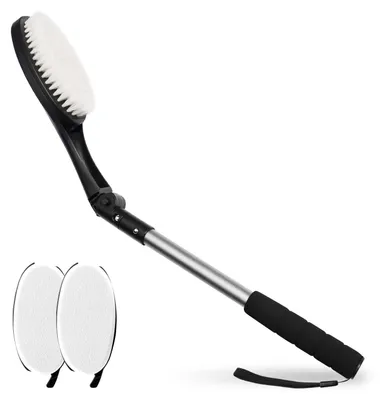 Produktbild von 3-teiliges Set bestehend aus Rückenbürsten mit Applikatorpads, einem Duschgel-Applikator, einer Badebürste mit langem Griff, einer Körperbürste, einer Duschbürste, einer Trockenbürste und einem Lotion-Applikator für den Rücken.
