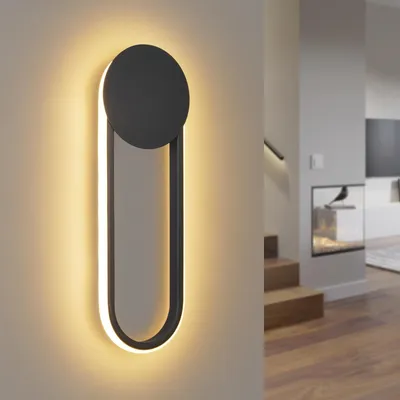 Produktbild von ZMH LED Wandleuchte Innen Wandlampe 12W Treppenhauslampe 41cm Schwarz Flurlampe Modern Design 3000K Warmweiß Minimalistische Wandbeleuchtung für Schlafzimmer Wohnzimmer Flur Treppenhaus Küche