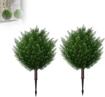 Image de XMTECH Plantes artificielles couvre-sol 72 cm, lot de 1 - avec tuteur, résistantes aux UV, persistantes, faciles à entretenir