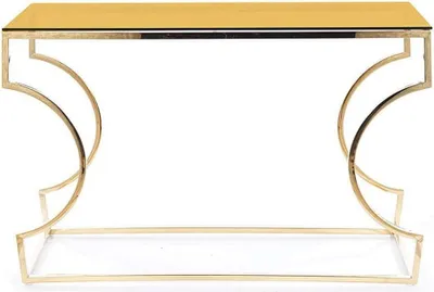 Produktbild von Konsolentisch Kairo C Glastisch 120x40x78cm Bernsteinfarben Gold