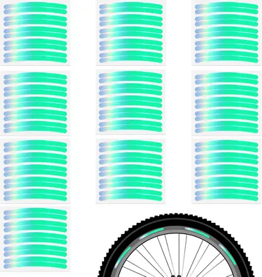 Image de 100 autocollants réfléchissants pour vélo et scooter, réflecteurs pour jantes