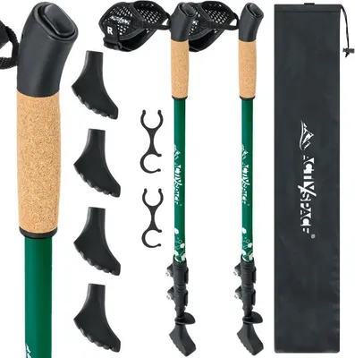 Produktbild von Nordic Walking Stöcke, faltbar, verstellbar, teleskopisch - grün K09