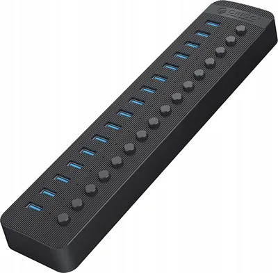 Zdjęcie produktu dla Orico Ct2U3-16Ab 16X koncentrator USB-A 3.0 z przełącznikami - czarny