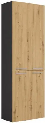 Obrázek produktu pro Koupelnová skříňka s košem na prádlo ATSO 1 - Artisan dub / antracit