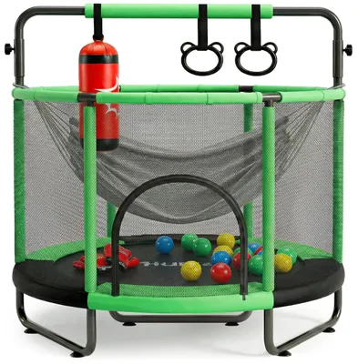 Productafbeelding van Hurtle kinder trampoline - 140 cm met veiligheidsnet - Trampoline voor kinderen, geschikt voor binnen