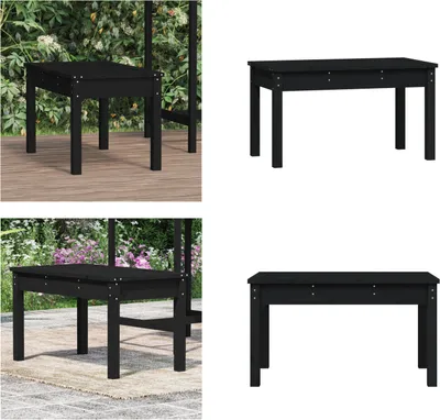 Obrázek produktu pro vidaXL Zahradní lavice černá 80x44x45 cm z masivního borovicového dřeva - Zahradní lavice - Zahradní lavice - Venkovní lavice