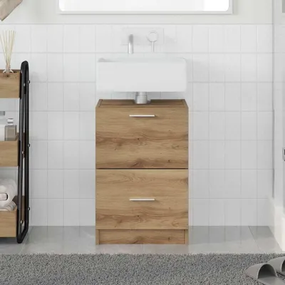 Imagen del producto de Maison Exclusive - Armario de baño en roble artesanal, 40 x 37 x 59 cm, fabricado en material de madera