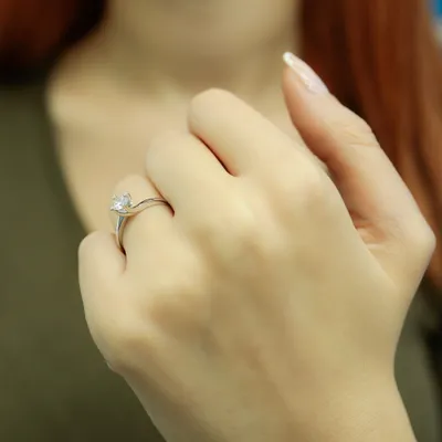 Produktbild von 0,39 Carat Diamant Solitär Ring Meisterwerk 14 Karat Weißgold - 59 (18,80 mm)