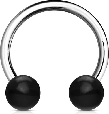 Produktbild von viva-adorno Universal Hufeisen Piercing Chirurgenstahl 316L UV Kugeln Septum,Lippe,Augenbraue,Nase Z303,schwarz