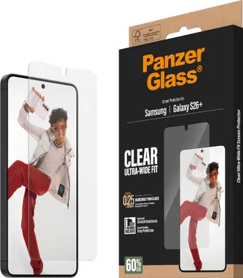 Produktbild von PanzerGlass Ultra-Wide Fit  Samsung Galaxy S26 Plus Gehärtetes Glas Displayschutz - Hüllenfreundlich