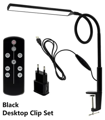 Produktbild von Schreibtischlampe, USB-betrieben, einstellbare Helligkeit, Schwarze Lampe mit Fernbedienung