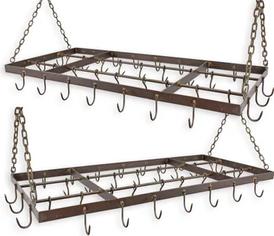 Produktbild von Paar Küchenkrone Hakenleiste Topf Regal 130x62cm Replikat Retro Design Dekoration