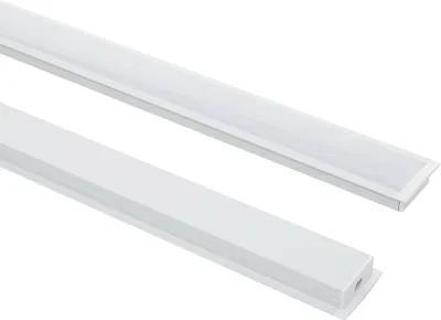 Produktbild von Aluminiumprofil Einbau für LED Streifen bis 18 mm Weiß 2 m Weiß transluzent