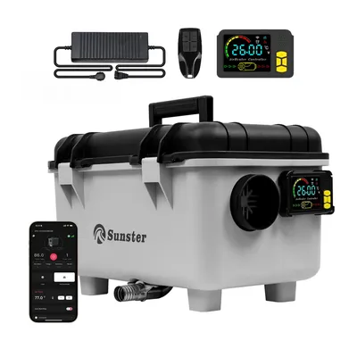 Produktbild von Sunster Standheizung Dieselheizung 8KW 12/24V 230V – Leise Bluetooth-Heizung mit Start/Stopp & Belüftung für Wohnmobil, Caravan & Camper