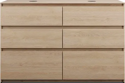 Image de burgbad Lin20 meuble sous-lavabo avec plan de toilette, 2 vasques, 6 tiroirs, 1402x552x900mm, SGRD140F5355