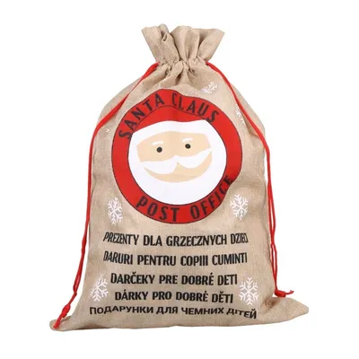 Zdjęcie produktu dla Świąteczny worek jutowy DOBRÉ DĚRÉ DĚTI 60x40 cm
