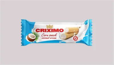 Produktbild von Criximo Maisröhrchen mit Kokoscremefüllung, 18 g Snack-Packung