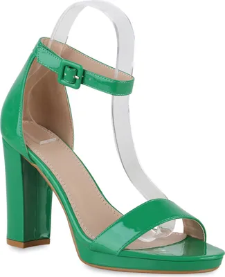 Produktbild von VAN HILL Damen Klassische Sandaletten Blockabsatz Absatz-Schuhe 839444, Farbe: Grün, Größe: 39