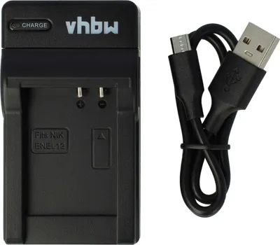 Produktbild von vhbw USB Ladegerät kompatibel mit Nikon Keymission 360, 170 Kamera Camcorder/Akku - Ladeschale, Ladeanzeige, 4,2 V
