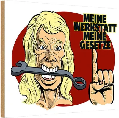 Produktbild von vianmo Holzschild 12x18 cm meine Werkstatt Gesetze Auto Garage