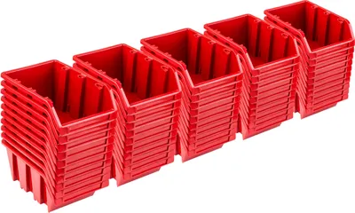 Produktbild von Set 50 x Stapelboxen NP6 rot Lagerboxen Sortierboxen