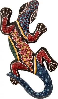 Produktbild von Deko-Gekko FIRE FLAMES, Holz, 30 cm, Wandschmuck