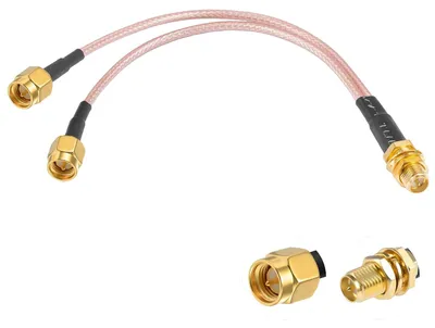 Obrázok produktu pre Rozdeľovač RP-SMA, tvar Y, 3-cestný, 15 cm, pre antény a routery