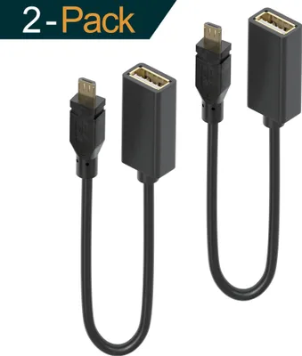 Produktbild von USB Buchse zu Micro USB Stecker - OTG Adapter - 0,2m || 2er Set
