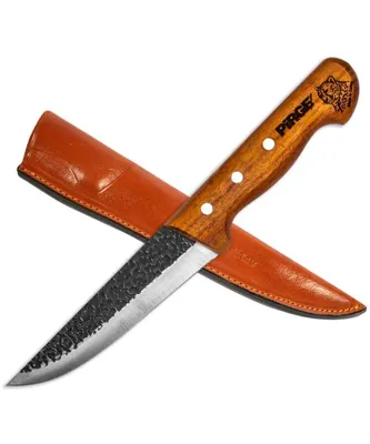 Produktbild von Pirge Elite Handgeschmiedet Schlachtermesser mit Lederscheide 14.5 cm Metzgermesser