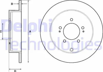 Produktbild von 2x DELPHI Bremsscheibe BG4161C passend für PEUGEOT 4007 (VU_ VV_) 58 6mm 302mm