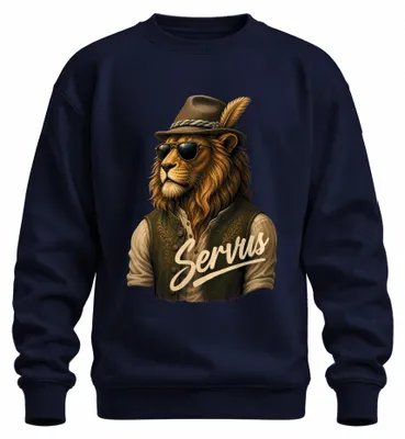 Produktbild von Servus Löwe Bayern Tracht Trachtenshirt Lederhose Dirndl Sweatshirt Pullover, Navy, S