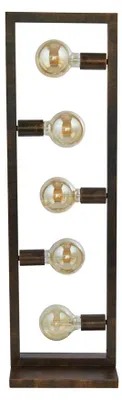 Image de Lampadaire, métal rouillé, 5 flammes, H 160 cm